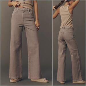 Favorite Daughter The Mischa High-Rise Wide-Leg Jeans in Soft Taupe 26